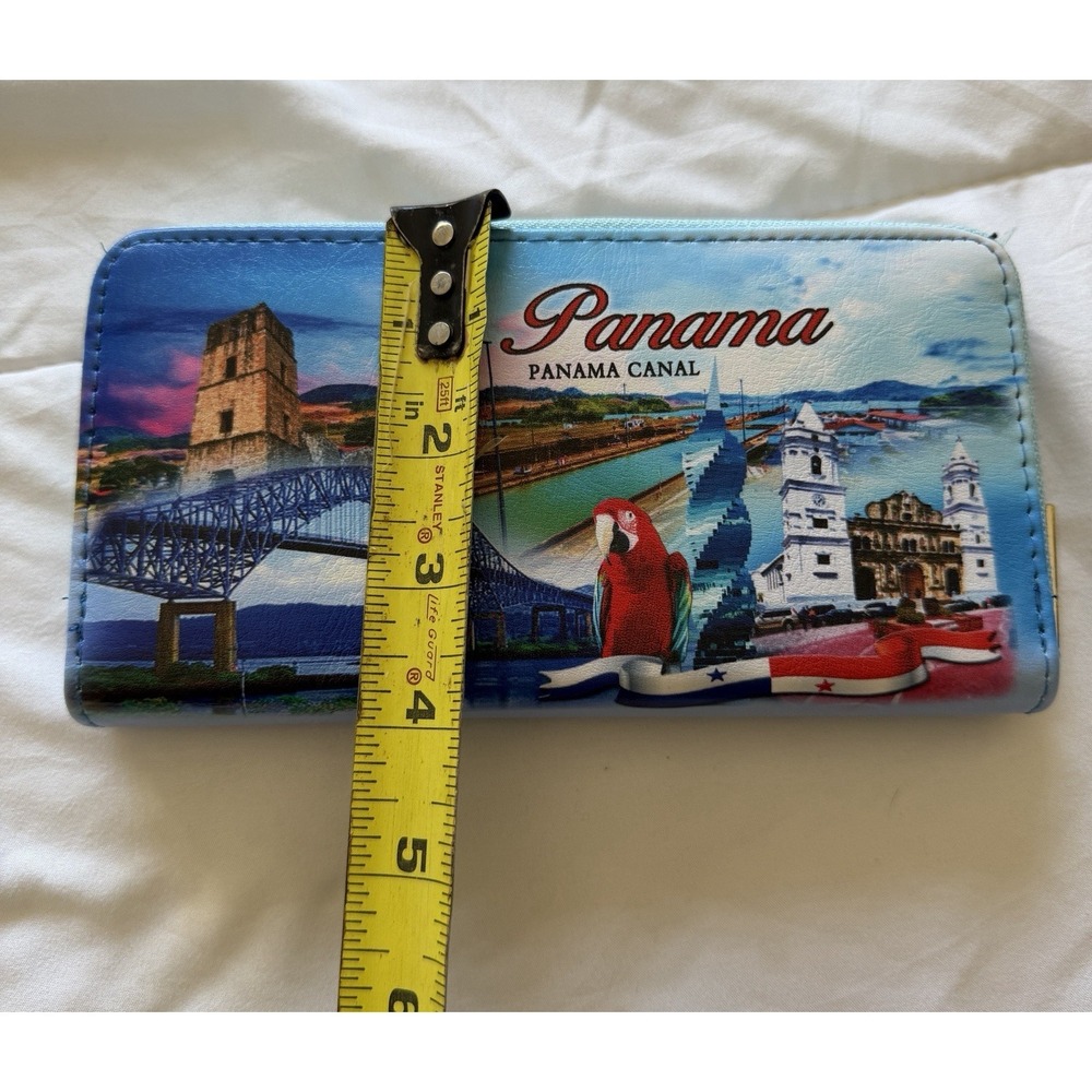 Panama Multicolor Zipper Wristlet Purse Wallet Canal - Picture 4 of 5